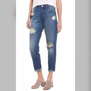 Leith Ripped High Waist Boyfriend Jeans
